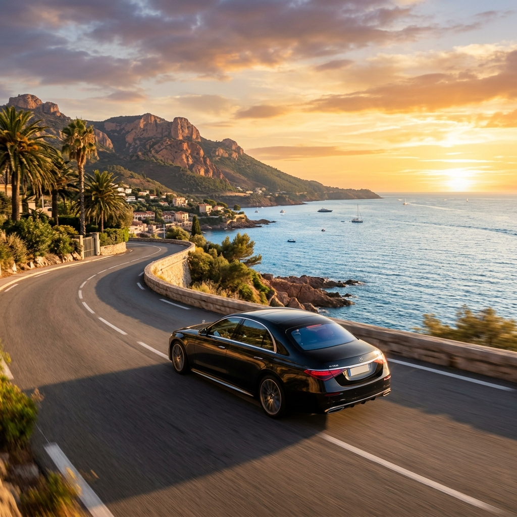 Voiture de luxe sur la Côte d'Azur